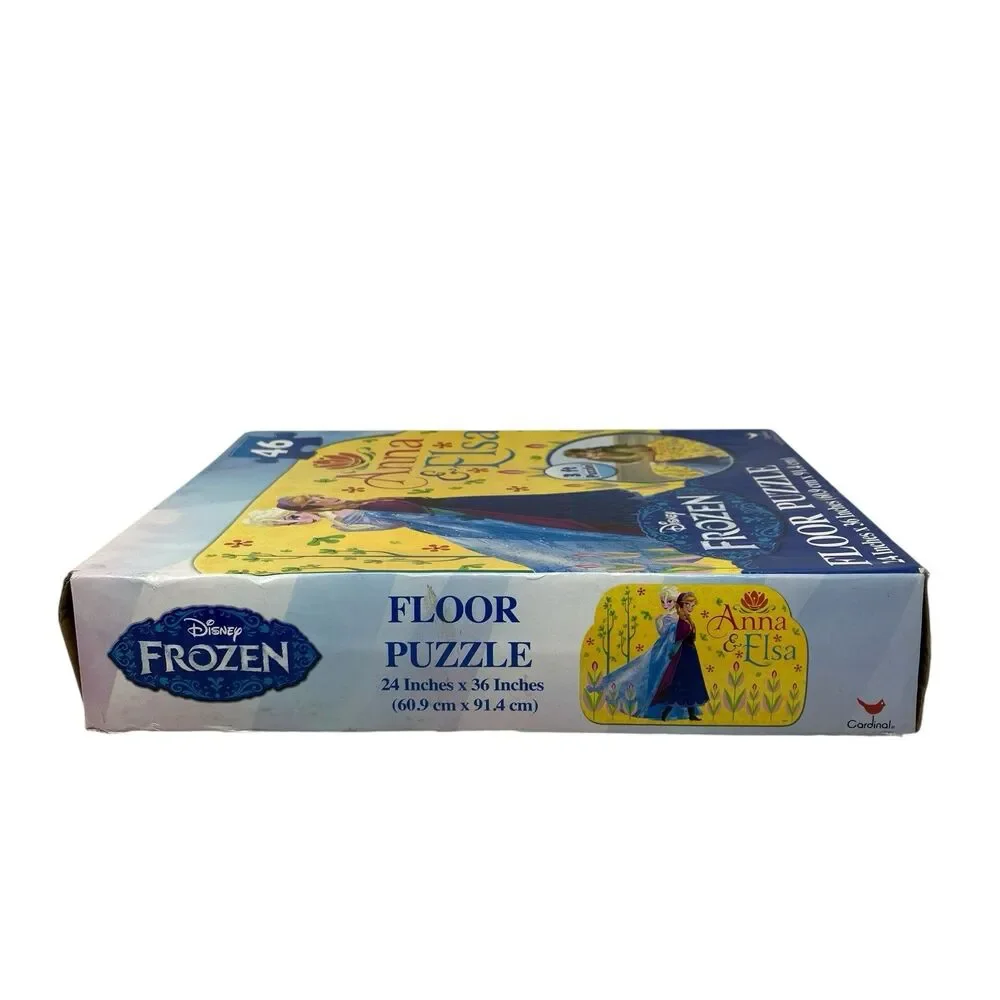 Disney Frozen Floor Puzzle 46 Pc Anna Elsa Kids Large Pieces‎ Complete Box 24x36
